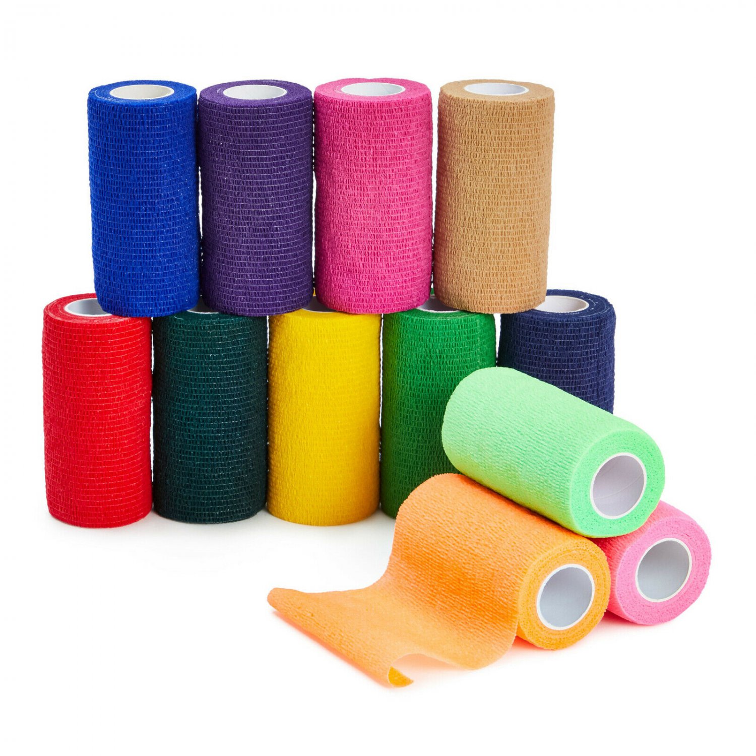 12 Pack Self Adhesive Bandage Wrap Cohesive Tape for People Pets Vet 4""x5Yards