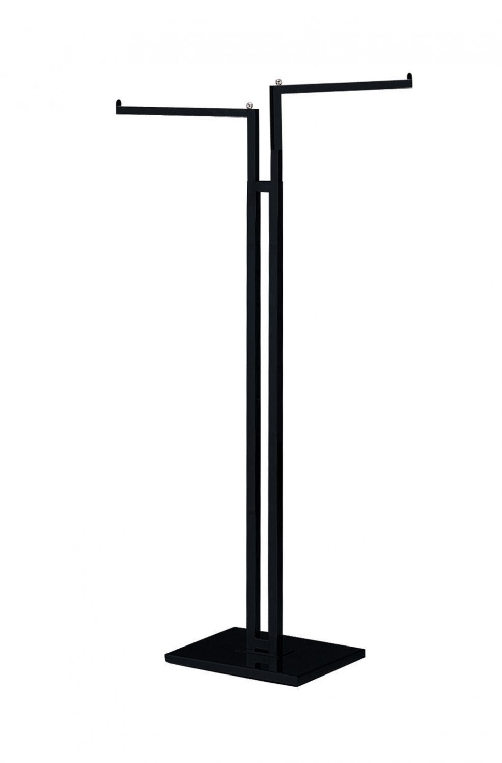 Clothes Rack Two Way 2 Straight Arms Clothing Garment Black Matte & Chrome 72""