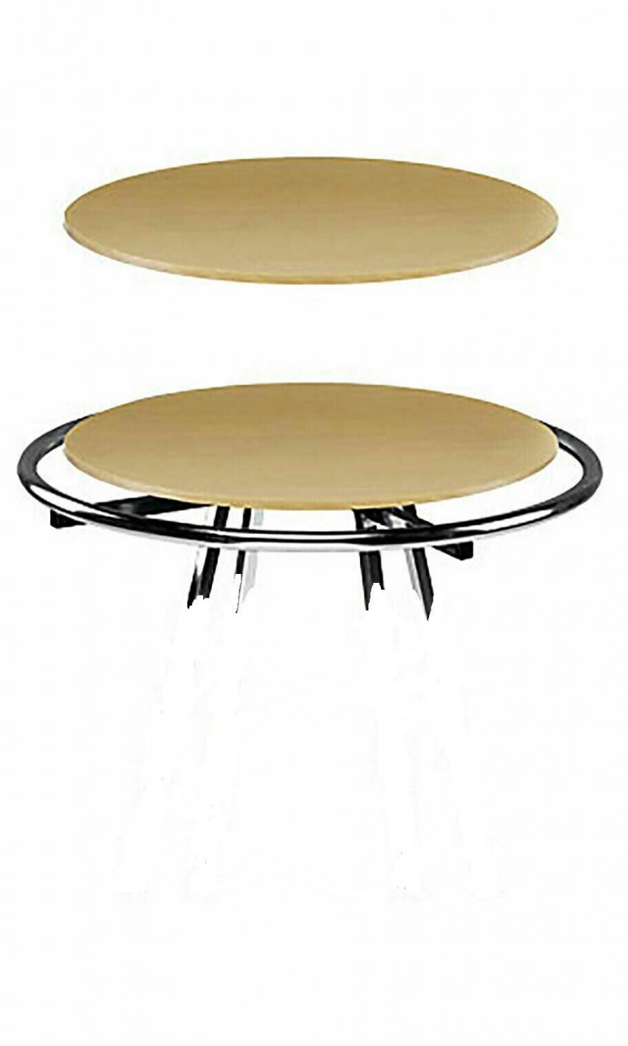 Rack Topper Wood Round Clothing 30"" Diameter Natural for 36"" Rack Melamine