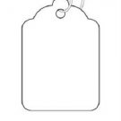 1000 White String Tags Strung 7/8""W x 1 5/16""H Blank Merchandise Strings # 3