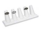 Set of 6 Displays 5-Finger Ring Jewelry White Velvet 8"" x 2"" x 2 