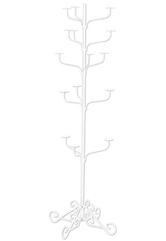 Hat Display Rack Boutique 5-Tier Millinery Floor Stand Custom Textured White
