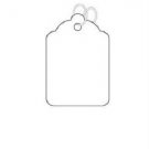 1000 White String Tags Strung 5/8"" x 1"" H Blank Merchandise Strings #1 Tak