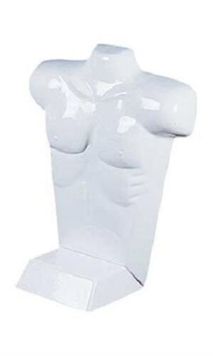 4 Molded Man's Shirt T Form Countertop Fits S-L Male Mannequin White Hollow Back