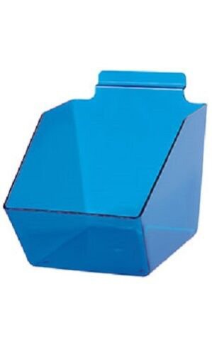 6 Slatwall Bins Dump Acrylic Clear Blue 7 
