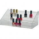 Wire Grid Slatwall 3 Tier Shelves Shelf Clear Acrylic 15"" W Nail Polish Stand