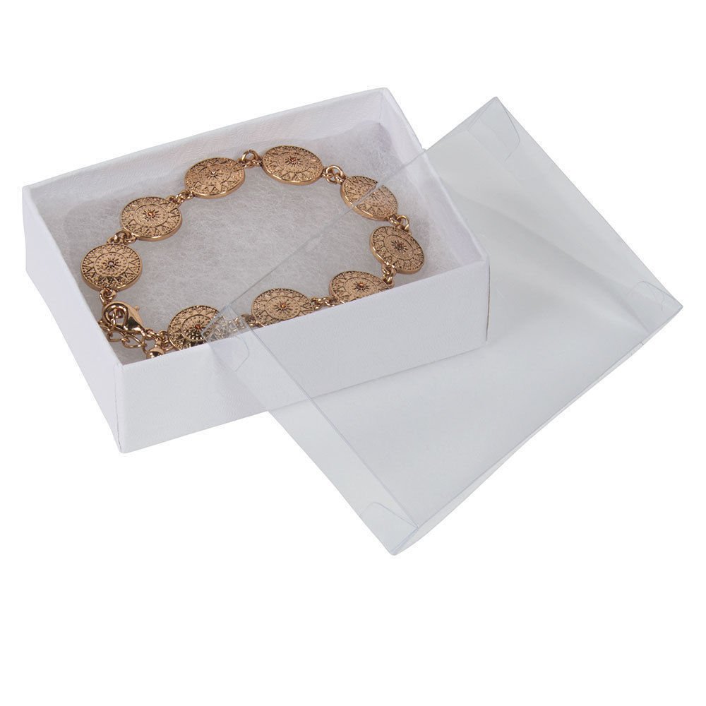 View Top Clear Lid Jewelry Boxes 100 3 1/16"" x 2 ?"" x 1"" Cotton Filled Vu-Top