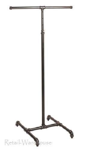2-Way Clothing Rack Pipeline Pipe Line Style Dark Gray Retail Garment 48"" to 72""