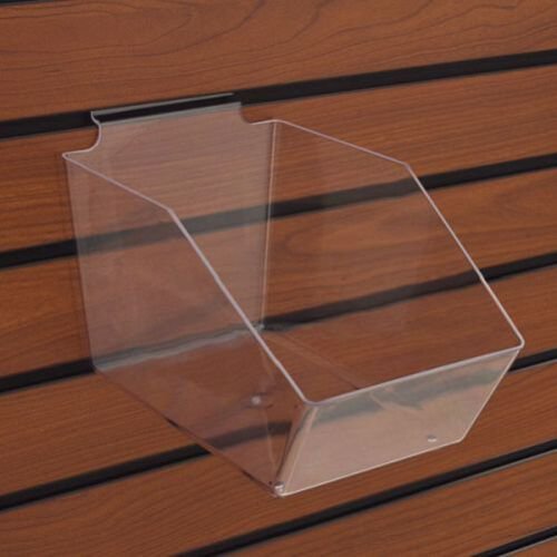 10 Slatwall Bins Dump Acrylic Clear 7 