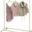 Clothing Rack Salesman Retail Garment Rolling Double Rail Casters Ivory 48 x 72