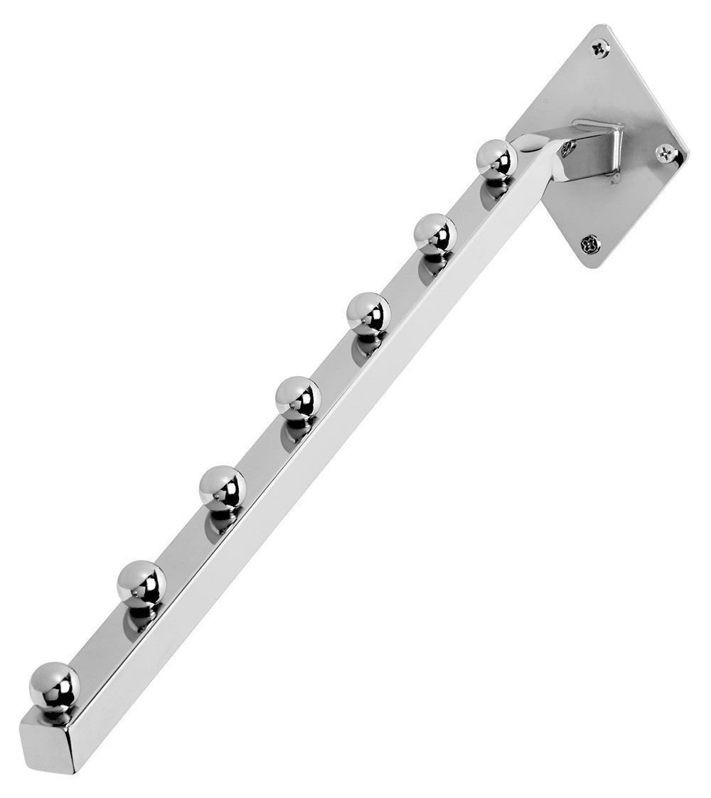 3 Wall Mount Chrome 7 Ball Waterfall 18"" Square Tubes Steel Faceouts Display