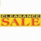 Clearance Sale Banner Sign 10' W x 3' H Advertising Outdoor Rip-Resistant Yellow