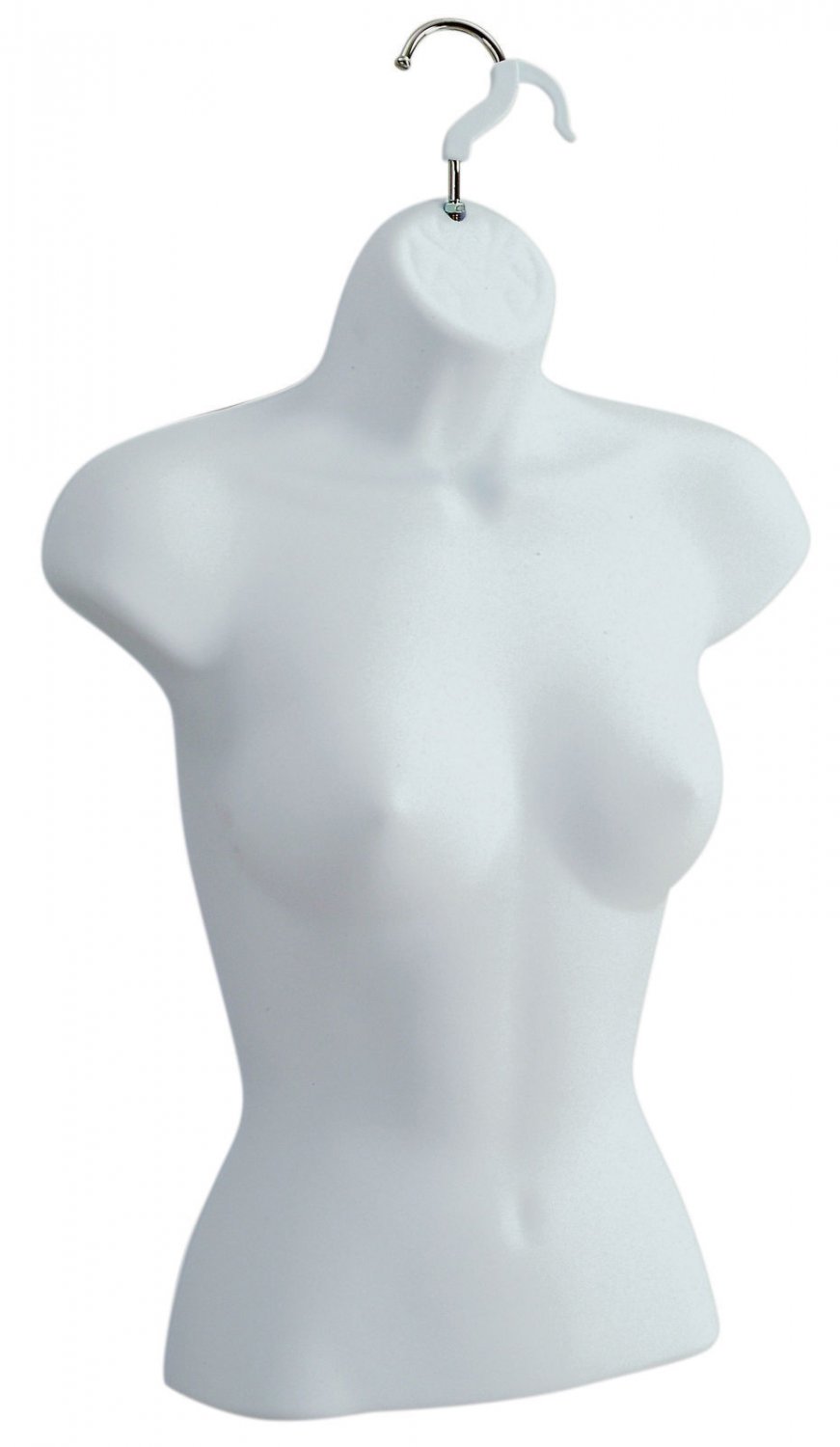 3 Molded Woman's Shirt Torso Forms Fits Sizes 5-10 Hanging Female Mannequin