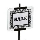 Set of 2 Sign Holders Fits 5 1/"" x 7"" Signs Bronze Retail Store Sale Metal Glass