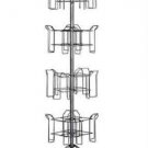 Literature Rack 4-Tier Floor Standing Chrome 64"" H 16 Pockets 8 
