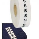 Wrap Around Clothing Size Labels Size Small S 1'' x 2 3/4'' Adhesive Strips