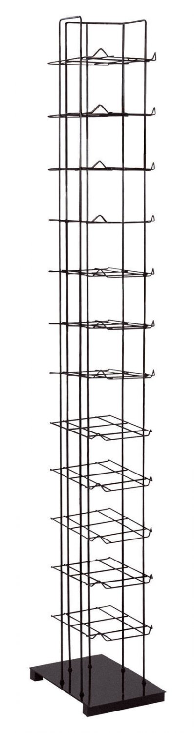 72 Hats Caps Hat Cap Rack 12-Tier Baseball Black Floor Stand Standing 78"" High