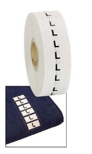 Wrap Around Clothing Size Labels Size Large L 1'' x 2 3/4'' Adhesive Strips