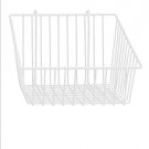 6 Wiregrid Slant Baskets White Grid 12"" x 12"" x 8"" - 4"" H