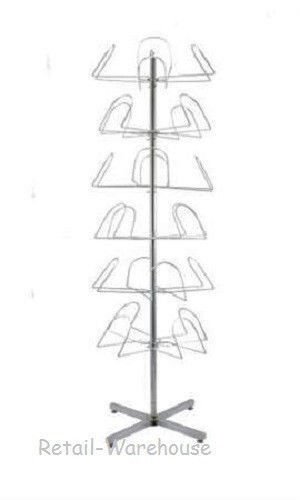 Cap Hat Rack Retail Floor Standing Rotating Baseball 24 Counter Top 6 Tier Caps