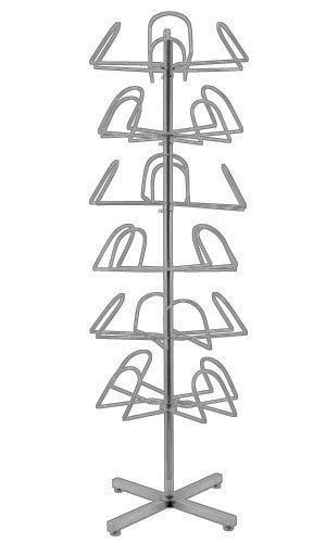 Cap Hat Rack Retail Floor Standing Rotating Baseball 24 Sports Tower 6 Tier Hats