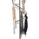 Spiral Scarf Scarves Rack Display 27 Rings 6' Tall x 17"" Bronze Teardrop Finial