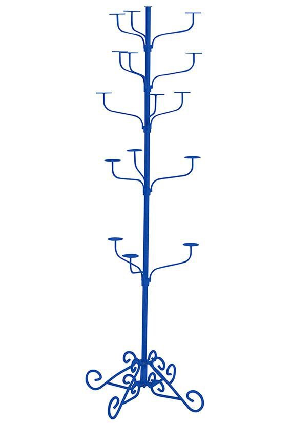 Hat Display Rack Boutique 5-Tier Millinery Floor Stand Custom Royal Blue