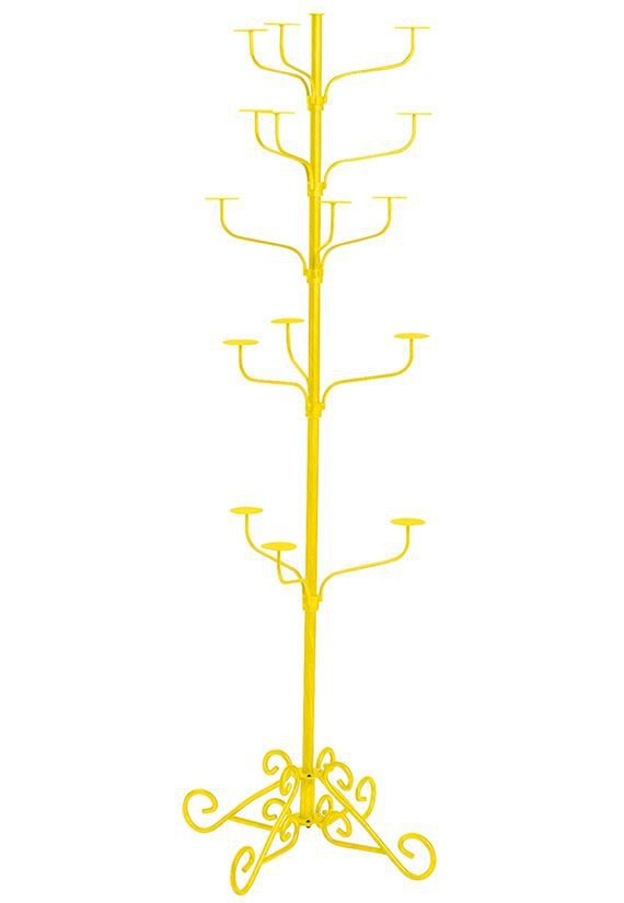Hat Display Rack Boutique 5-Tier Millinery Floor Stand Custom Bright Yellow