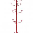 Hat Display Rack Boutique 5-Tier Millinery Floor Stand Custom Berry Red