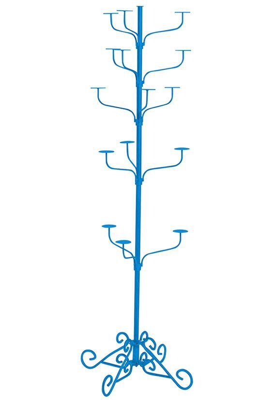 Hat Display Rack Boutique 5-Tier Millinery Floor Stand Custom Blue