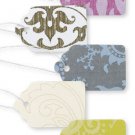 Price Tags 500 Assorted Damask Paper 1"" x 1 ?"" String Merchandise Pre Strung