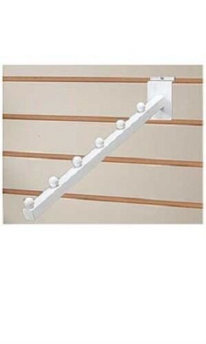 24 Slatwall Waterfall Faceouts White 6 Ball Cascading Retail 1"" Square Tube