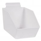 10 Slatwall Bins Dump Acrylic White 9 ½” x 6” W X 5 ½” Plastic Retail Display