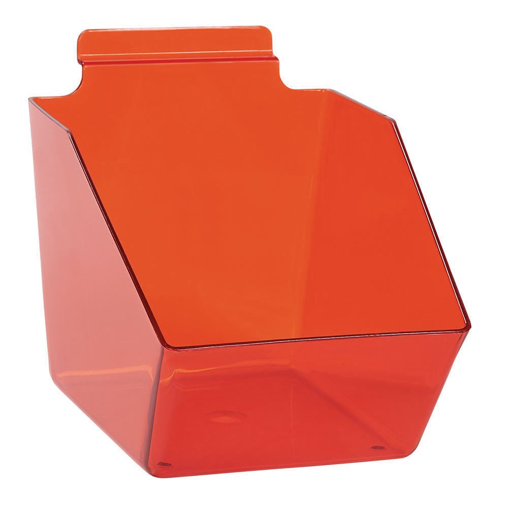 6 Slatwall Bins Dump Acrylic Red 7 