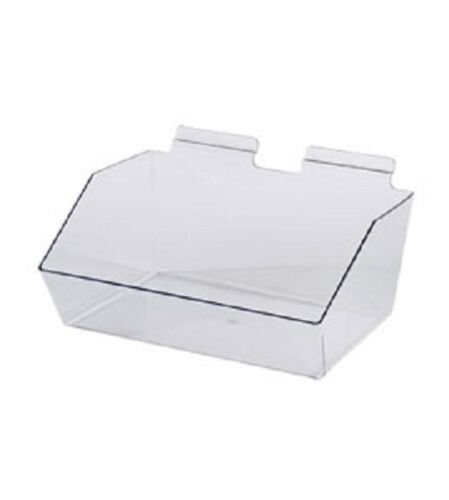 6 Slatwall Bins Dump Acrylic Clear 12
