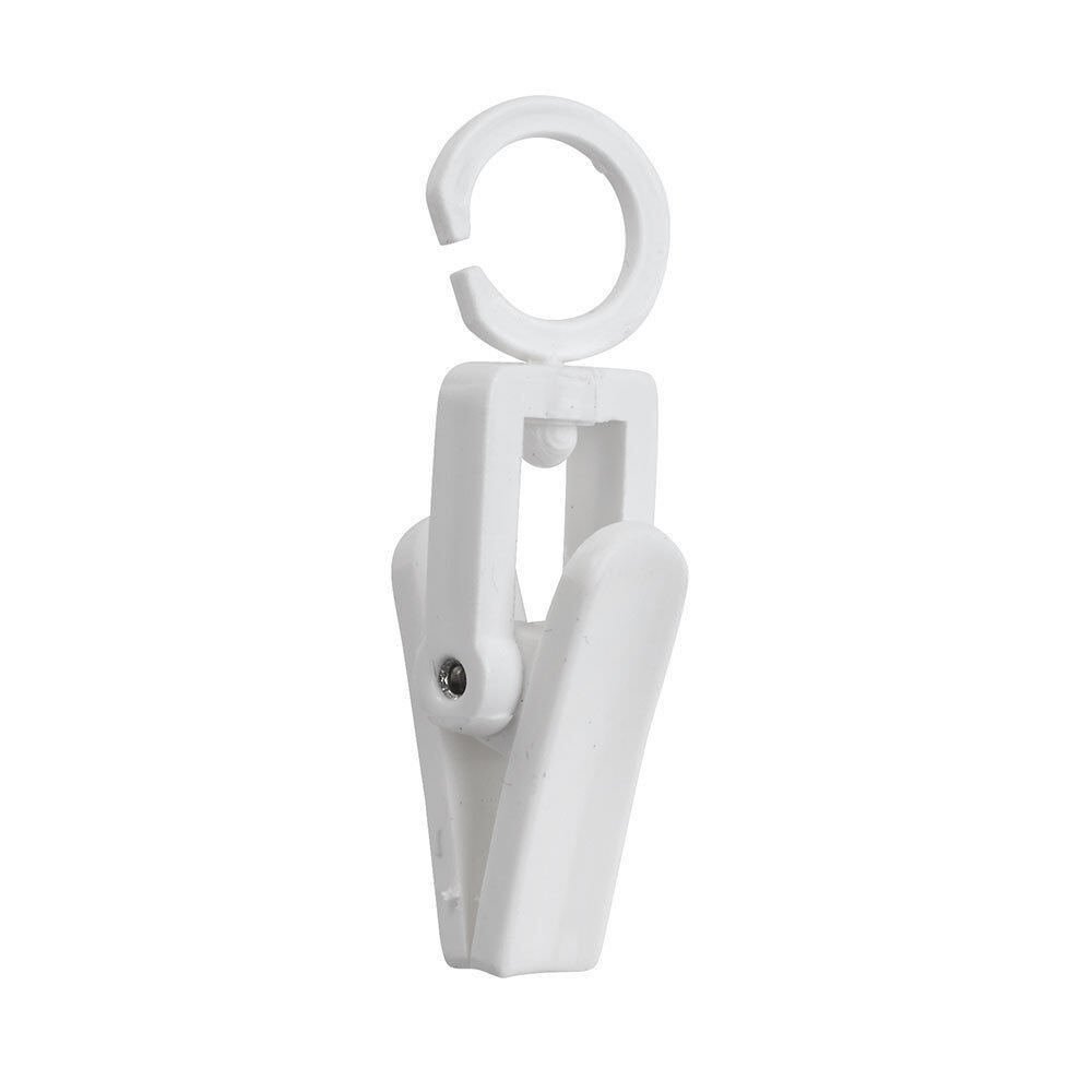 100 White Plastic Swivel Loop Clips Mini Clip Merchandise Signs Wire Grid