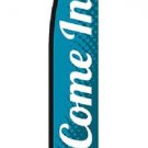 Flutter Flag Sign Come In Wave Retail Advertising 134 x 32"" Outdoor Teal White