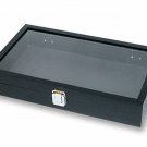 Set of 2 Glass Top Display Cases Jewelry Organizer Multi-Purpose 10 Inserts