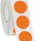 Self Adhesive Labels 3/4"" Dot Circle Stickers Orange 1000 Labels 1 Roll Blank