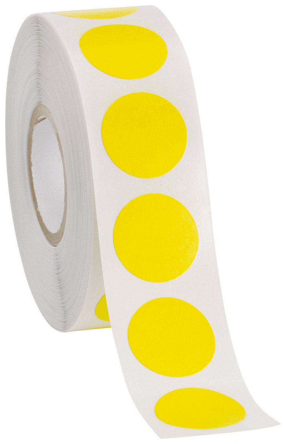 Self Adhesive Labels 3/4"" Dot Circle Stickers Yellow 1000 Labels 1 Roll Blank
