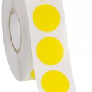 Self Adhesive Labels 3/4"" Dot Circle Stickers Yellow 1000 Labels 1 Roll Blank