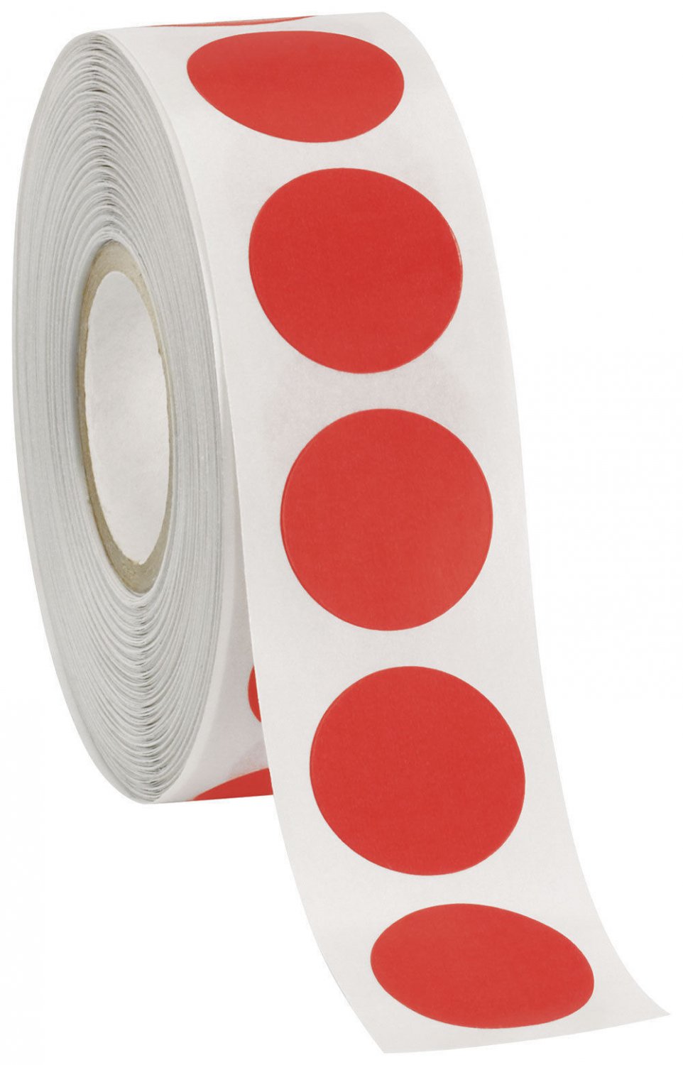 Self Adhesive Labels 3/4"" Dot Circle Stickers Red 1000 Labels 1 Roll Blank