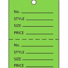 3000 Perforated Tags Price Sale Large 1 ¾" x 2 ⅞” Two Part Light Green Coupon
