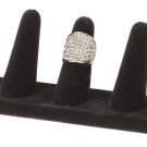 5-Finger Ring Jewelry Black Velvet 6 Displays Display 8" x 2" x 2 1/4"