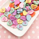 5 Multicolor Conversation Heart Resin Charms Couple Husband and Wife