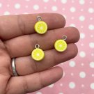 10 Clay Lemon Citrus Slice Pendant, Cute Fruit Charms Ready To Ship Free Shipping
