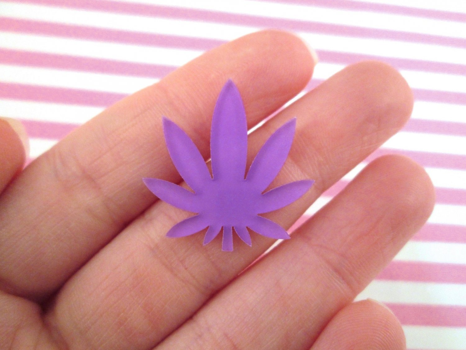 3 Purple Pot Leaf Cabochon Charms, Marijuana, Weed, Hemp