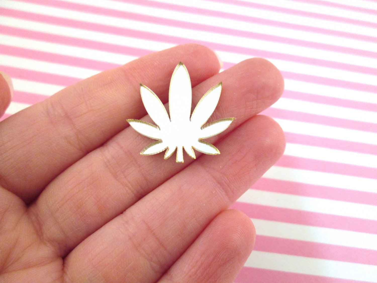 3 Silver Mirrored Pot Leaf Cabochon Charms, Marijuana, Weed, Hemp