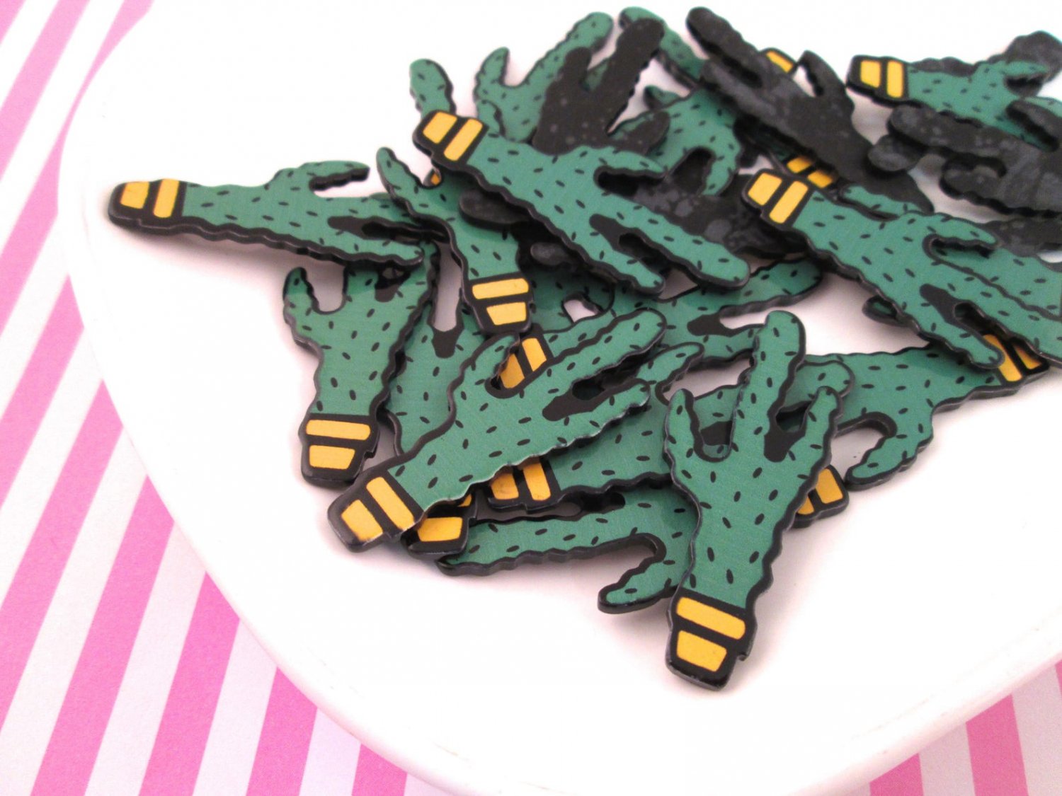4 Cactus Cabochons, Cacti Cabochons, Plant Cabochons, Plant Lady #1183