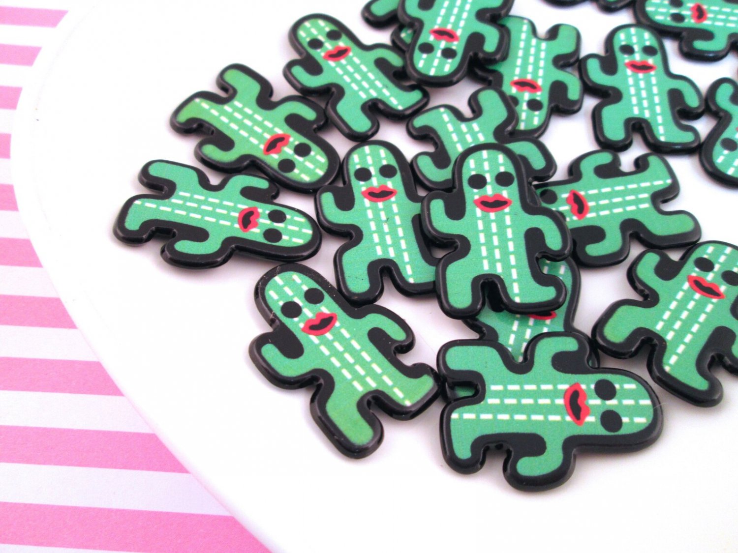4 Cactus Cabochons, Cacti Cabochons, Plant Cabochons, Plant Lady #543